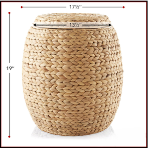 Paniers de rangement rustiques en jacinthe d'eau de haute qualité, écologiques, avec poignées et couvercle, organisateur multifonctionnel pour vêtements, maison, bureau, chambre - Product Image 2