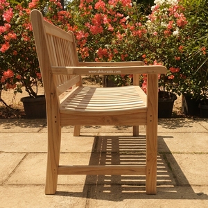 Banc de jardin portable en bois de teck massif naturel moderne, tissé en corde de papier - Durable et écologique - Product Image 6