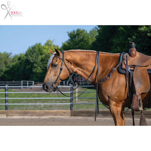 Têtière en cuir haut de gamme, artisanale, pour chevaux de style western, durable, personnalisable en couleur et taille, pour l'équitation, le ranch, la randonnée et l'entraînement. - Product Image 2