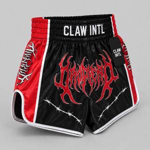 Shorts de Boxeo MMA Unisex con Diseño Vikingo en Negro y Rojo, Impresión Digital, Absorción de Humedad, Transpirables, de Secado Rápido, Ajuste Atlético, Sin Costuras - Product Image 3