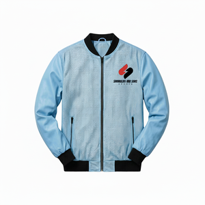High Quality Men Bomber <b>Jacket</b> PU Leather <b>Red</b> Custom Logo Zip Up Casual Fashion <b>Jacket</b> - Product Image 2