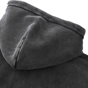 Sweat-shirts à capuche personnalisés pour hommes, en coton délavé à l'acide, avec cordon de serrage, manches longues, style décontracté - Product Image 2