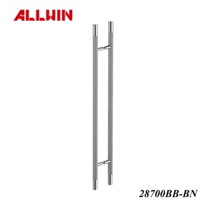 Modern 1000mm Natural Finish Unsealed Brass Knurled H Handle Manufactory Long Ladder Push Pull for Hotel or Apartment Doors - Product Image 4