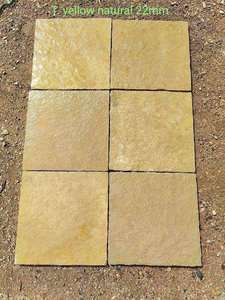 Dalles et carreaux en pierre calcaire jaune de qualité supérieure avec finition naturelle, coupés à la main et à la machine pour terrasses et sols extérieurs - Product Image 2