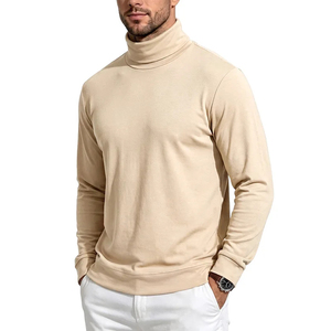 Premium Men Cotton <b>Wool</b> Turtleneck <b>Base</b> <b>Layer</b> Soft Warm Solid Long Sleeve Pullover Slim Fit Business Casual Autumn Winter Top - Product Image 1