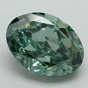 เพชรทรงรีสีเขียวแฟนซีขนาด 1.00 ถึง 5.00 กะรัต เพชรเลี้ยงในห้องปฏิบัติการ รับรองโดย IGI ความสะอาดระดับ VVS2 VS2 สำหรับแหวนหมั้น - Product Image 1