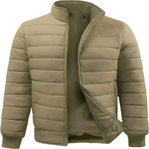 Veste matelassée à capuche pour homme, couleur unie, coupe régulière, coupe-vent, vêtements décontractés d'hiver, fermeture éclair sur le devant - Product Image 4