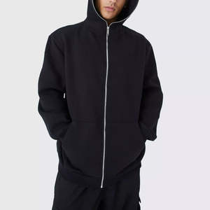 Nueva Sudadera con Capucha de Cierre Completo, de Secado Rápido, Casual, Transpirable, de Color Liso, Bajo MOQ, Último Diseño, Material Suave, Personalizable para Hombre 2026 - Product Image 6