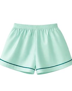 Mint Green Teal Satin Women Pajama Set Silk Sleepwear <b>Spaghetti</b> <b>Strap</b> Cami And Shorts Soft Luxury Nightwear Summer Lounge Set - Product Image 5