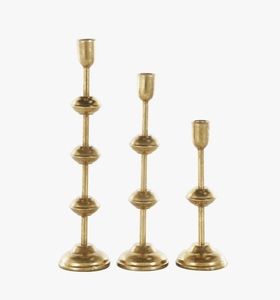 Gold Metal Taper Candle Holder <b>Tall</b> <b>Candlestick</b> Stands with Stacked Sphere Accents for Luxury Table Centerpiece Decor - Product Image 2