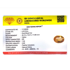 Piedra Preciosa Suelta de Citrino Natural de 21.75 Quilates con Certificación IGI para Joyería Fina - Product Image 4