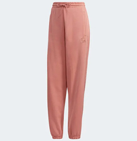 Pantalon en molleton rose à jambes larges avec logo brodé, taille élastique, coupe décontractée mi-haute, longueur intégrale, pour femme, hiver, 6XL