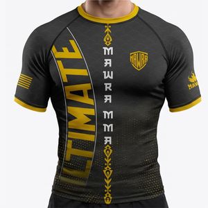Mawra Rashguard High Quality <b>Custom</b> Sublimated <b>Design</b> <b>Compression</b> Short Sleeve <b>Shirt</b> for Gym Training Fighting Unisex - Product Image 1