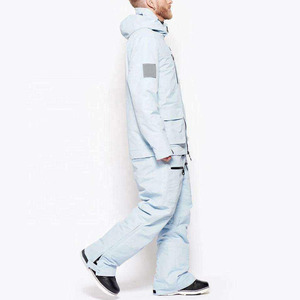 Traje de Nieve Personalizado para Hombre, Color Azul Claro, de una Pieza, con Capucha, para Esquí y Snowboard, Impermeable, Resistente al Viento, para Invierno, al Aire Libre, Traje de Nieve Completo - Product Image 4
