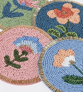 Classic Zodiac Embroidered Seed Beaded <b>Coasters</b> For Dining & Coffee Table Decor Premium Handmade <b>Drink</b> <b>Coaster</b> Home Accessories - Product Image 2