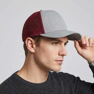 Gorra Trucker de Malla Roja y Gris, 6 Paneles, Ajustable, Informal, para Primavera/Verano, para Hombre Adulto 2027 - Product Image 1