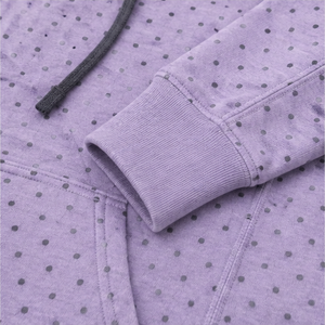 Sudadera con Capucha Personalizada para Mujer, Color Lavanda Suave, Corte Ajustado y Relajado, Diseño de Puntos, Ligera, de Algodón y Felpa - Product Image 5