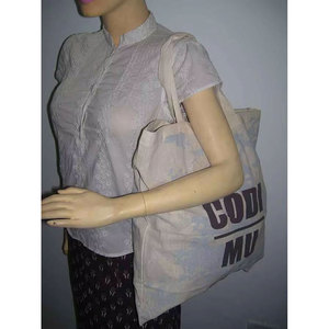 Customizable Eco Friendly Geometric Heavy Duty Cotton Canvas Tote <b>Bag</b> with Shoulder Length Handle for Shopping Travel Daily - Product Image 3