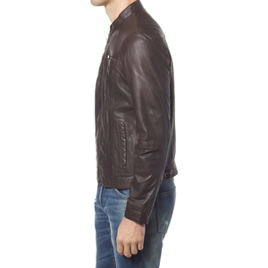 เสื้อแจ็คเก็ตหนังแกะแฟชั่นสำหรับผู้ชาย คอตั้ง ผลิตในปากีสถาน - Product Image 2