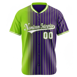 Maillot de baseball personnalisé imprimé par sublimation, manches courtes, uniforme d'équipe, tenue de performance professionnelle, tendance USA Europe - Product Image 2