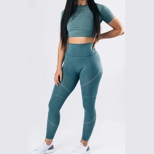 Women High Rise <b>Flared</b> Yoga <b>Leggings</b> Breathable Seamless 100% Polyester Cotton Custom Stretch <b>Gym</b> Workout Fitness Pants Private - Product Image 6