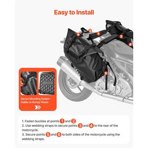 Alforjas Impermeables Grandes para Motocicleta de 28L (14L X 2) para la Mayoría de las Motocicletas - Material ABS - Product Image 4