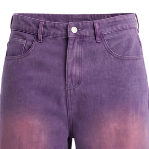 Pantalones Bermuda de Lana para Hombre, Tallas Grandes, Cintura Media, Teñido Degradado, Transpirables, Elásticos, Estilo Casual Lavado, Cierre de Botones - Product Image 6