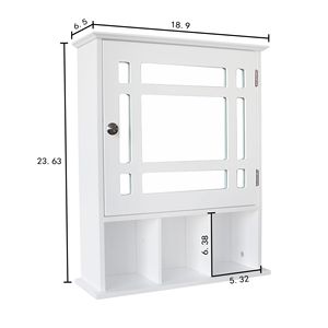Spedizione Gratuita, Mobile da Bagno Bianco YJ con Una Porta e Tre Scomparti, Arredo Bagno di Qualità - Product Image 4