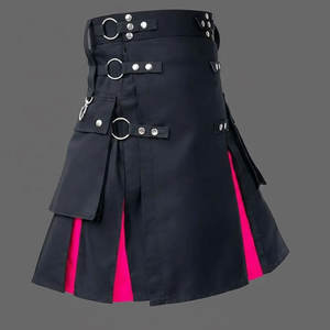 กิ๊ตส์แฟชั่นสีชมพูร้อนแรงสำหรับผู้หญิง สไตล์สก็อตแลนด์ ผ้าฝ้ายอเนกประสงค์ มีให้เลือกหลายสีและแบบจีบ - Product Image 2