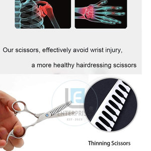 Tijeras de Adelgazamiento de Acero Inoxidable Fabricadas en Pakistán con Logotipo Personalizado, Herramientas de Corte de Cabello, Servicio OEM Disponible - Product Image 4