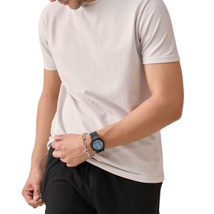 Camiseta de Algodón de Color Sólido para Hombre, de Primera Calidad, Cuello Redondo, Manga Corta, Informal, con Impresión de Logotipo Personalizado, Proveedor de Camisetas al por Mayor - Product Image 3