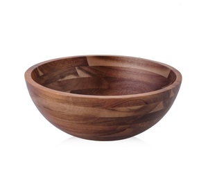 Bol de service multifonctionnel en bois d'acacia naturel, fait à la main, léger, pour la cuisine, la vaisselle, le service - Product Image 5