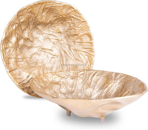 Luxe fait à la main en acier métal bol pouf Table basse ensemble 2 nouveauté fleur poufs pour salon bougie mélange caractéristique - Product Image 1