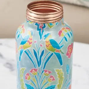 ขวดน้ำทองแดงแท้ 1000 มล. ดีไซน์คลาสสิกปรับแต่งได้ เป็นมิตรกับสิ่งแวดล้อม ป้องกันการรั่วซึม ขวดน้ำสำหรับดื่มตามหลักอายุรเวท - Product Image 2