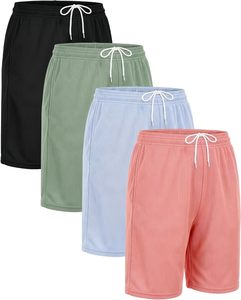 Meilleurs shorts en tricot uni pour femmes, taille mi-haute, respirants, décontractés, coupe régulière, vert, rose, blanc, noir - Product Image 2
