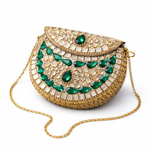 Bolso de Mano de Diseño con Adornos Kundan, Bolso de Hombro Étnico de Lujo Hecho a Mano para Bodas, Fiestas y Eventos - Product Image 2