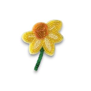 Broche papillon faite main en fil de soie doré et argenté, broderie 3D d'insecte, badge décoratif tendance avec perles - Product Image 4