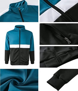 Conjunto Deportivo de Felpa Técnica con Bloques de Color, Chaqueta con Cierre Completo y Pantalones, Unisex, Estilo Otoñal para Adultos - Product Image 4