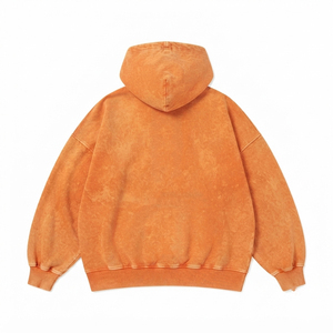 เสื้อฮู้ดดี้ผู้หญิงทรงหลวม ผ้าฝ้ายฟลีซ 100% แขนยาว ล้างสีแบบแอซิดวอช ทรงหลวม ไหล่ตก ผ้าถัก - Product Image 2