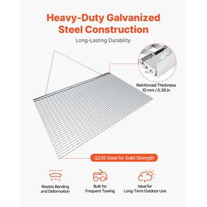 Erpice a Rete in Acciaio Zincato ad Alta Efficienza 5 x 3 Piedi per Trattori - Accessori Durevoli - Product Image 3