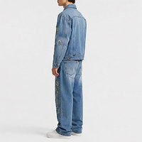 Ensemble de jeans pour homme avec broderie créative, respirant, 100% coton, veste et pantalon, tenue décontractée urbaine