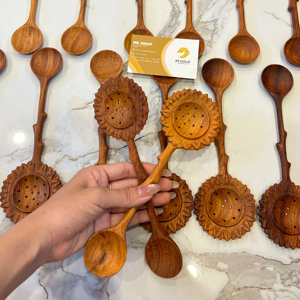 Cuchara de Madera Vietnamita Hecha a Mano con Forma de Girasol, Utensilio de Cocina, Vajilla Natural Ecológica, Venta al por Mayor OEM - Product Image 1