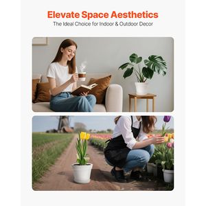 Paquete de 16 Macetas de Plástico Resistentes de 6 Pulgadas con Orificios de Drenaje, Macetas Ligeras para Viveros y Jardineras, Platos Desmontables - Product Image 3