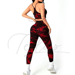 Wholesale Customized Yoga Sets Top Quality Women's Sportswear 100% Polyester Fitness Gym Wear Women Sets Yoga Set - Product Image 5