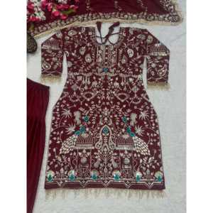 ชุดปาร์ตี้ออกแบบโดยดีไซเนอร์ของผู้หญิงชุดหรูหราเสื้อ doti salwar dupatta - Product Image 4