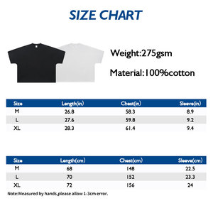 T-shirts tricotés surdimensionnés pour hommes 100 % coton de haute qualité 2025, coupe courte, 275 GSM, blanc uni, personnalisables avec logo, épaules tombantes - Product Image 6