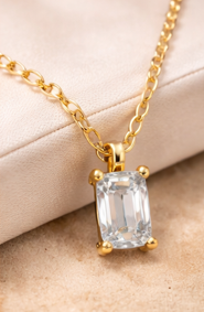 Collar de Compromiso con Colgante de Diamante Cultivado en Laboratorio, Corte Esmeralda, 0.533ct, Oro 18K, Certificado IGI, para Mujer, Gran Venta - Product Image 5