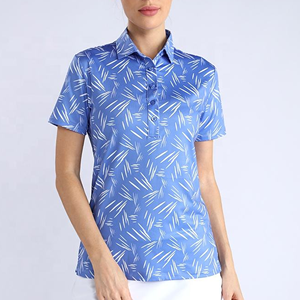 เสื้อโปโลผู้หญิงสำหรับตีกอล์ฟ น้ำหนักเบา ออกแบบได้ตามต้องการ แขนสั้น แห้งเร็ว ติดกระดุม 4 เม็ด - Product Image 1