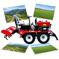 Mini-cultivateur 4x4 22-35 CV avec couteau à silloner et lame de remblaiement pour verger
