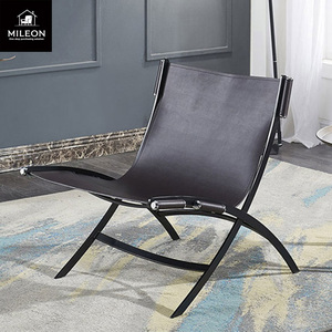 Sedia da spiaggia in pelle italiana per interni ed esterni moderno logo personalizzato a gravità zero sedia da spiaggia in metallo da giardino - Product Image 2